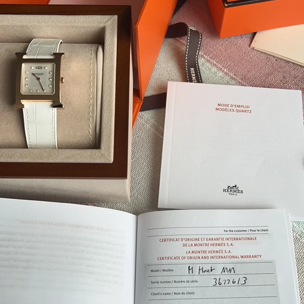 Brand new hermes heure H diamond watch rose gold - Picture 11 of 11